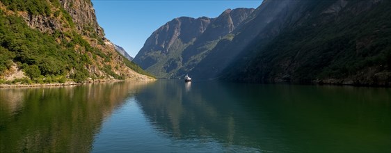 Excursion boat on the Aurlandsfjord