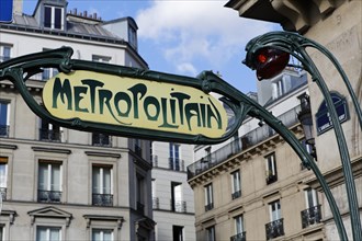 Art Nouveau style metro sign by Hector Guimard