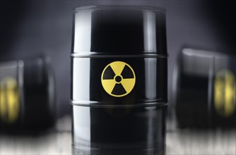 Three barrels of nuclear waste