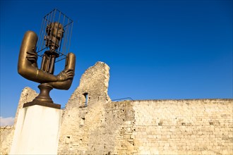 Modern sculpture at the Marquis de Sade castle