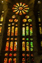 Stained glass window in the Sagrada Família