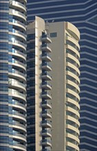 Windows and balconies of skyscrapers on Sheikh Zayed Road