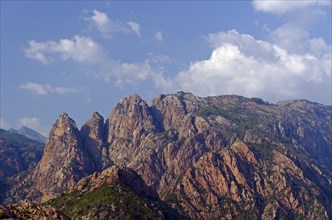 The typical peaks of the mountains in Corsica
