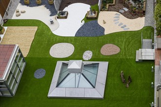Abstract-designed roof terrace