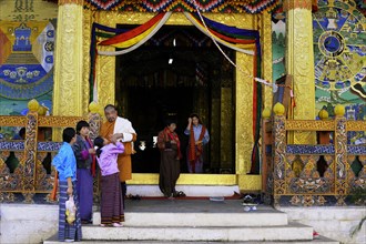 Visitors in Punakha Dzong fortress