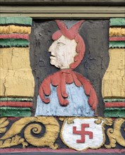 Decorations on a half-timbered house