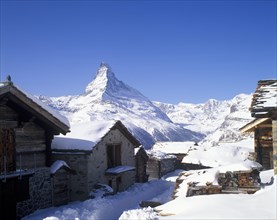 Findeln hamlet with Mt Matterhorn at back