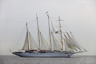 Four-masted sailing ship Star Flyer at the Hanse Sail 2013