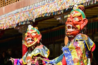 Monks performing ritual mask dance