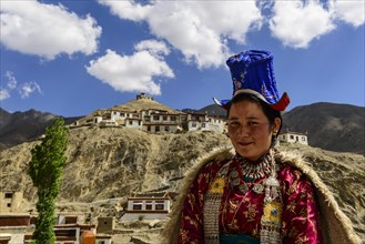 Ladakhi woman wearing traditional dress