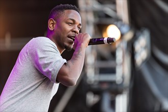 The American rapper and musician Kendrick Lamar performing live at Heitere Open Air