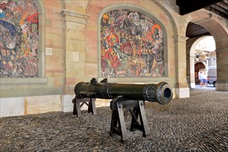 Medieval cannon of the Geneva artillery in the former armoury