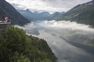 Geirangerfjord with cruise ships