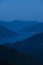 Early morning high above lake Lago Maggiore