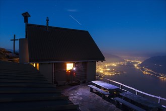 Rifugio Al Legn mountain hut above Lake Maggiore