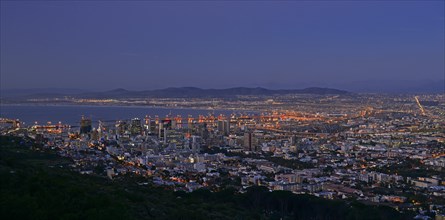View from Signal Hill on Cape Town at the blue hour
