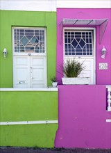 Colourful houses in the Cape-Muslim-Quarter or Bo Kaap Quarter