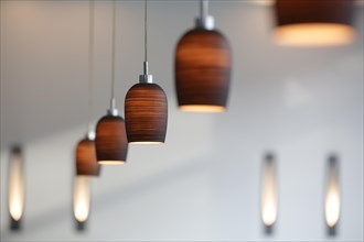 Pendant lamps in a bar