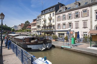 Barge at the lock of the Marne–Rhine Canal