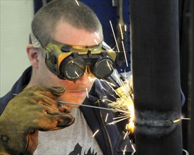 Man welding at a vocational school