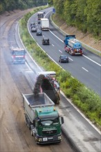 Earthworks on a large highway construction site on the A52 motorway