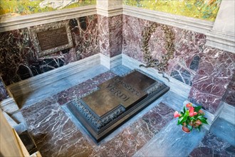 Grave Giuseppe Verdi in the crypt of the Casa di Riposo per Musicisti also called Casa Verdi