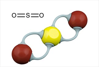 Sulphur dioxide molecule model