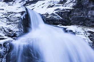 Krimml Waterfalls in winter