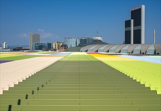Colourful roof of the Skyline Plaza