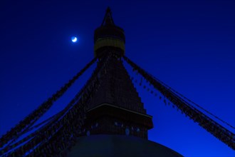 Boudhanath stupa at night