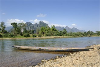 Fishing boat on the Nam Khan River