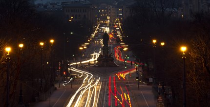 Car light trails at the Max II monument or Maxmonument