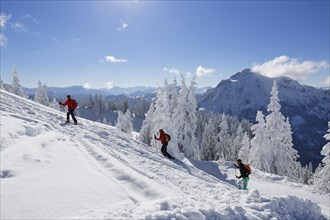 Cross-country skiers on Tegel Mountain