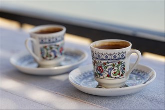 Turkish coffee in cups