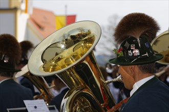 Tuba player during Mass for the Leonhardifest festival