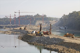 Construction site of the new hydropower plant in Rheinfelden