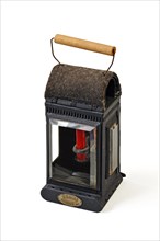 Old signal lantern with a candle from the fire department around 1900