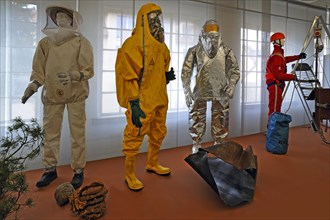 Various protective clothing for firefighters