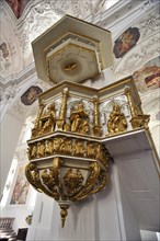 Baroque pulpit in the Parish church of St. Quirinus