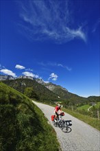 Cyclist in the Untersberg massif