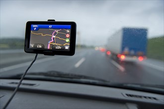 View through the windscreen of a car