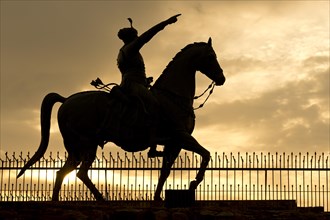 Silhouette of the equestrian statue of Rao Jodha Ji