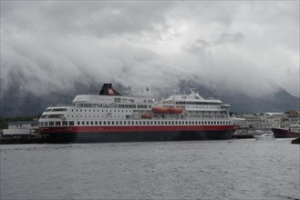 Passenger ship MS Finnmarken in the port of Vega