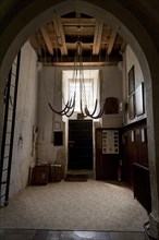 Bell ropes at the bottom of the bell tower in St Mary's Church