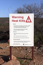 Warning sign "Heat kills"