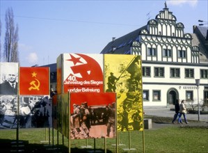 Propaganda boards for the 40th Anniversary of the victory over Nazism and the liberation