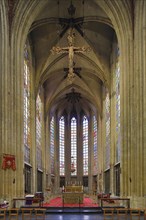 Chancel of the Gothic church of Notre-Dame du Sablon or Onze-Lieve-Vrouw ten Sablon