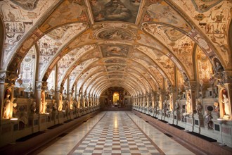 Statues in the Renaissance Antiquarium or Hall of Antiquities in the Munich Residence