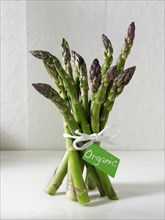 Bunch of fresh organic English asparagus spears