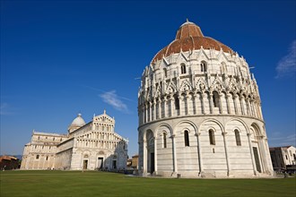 Baptistry of St. John with the Duomo of Pisa at back